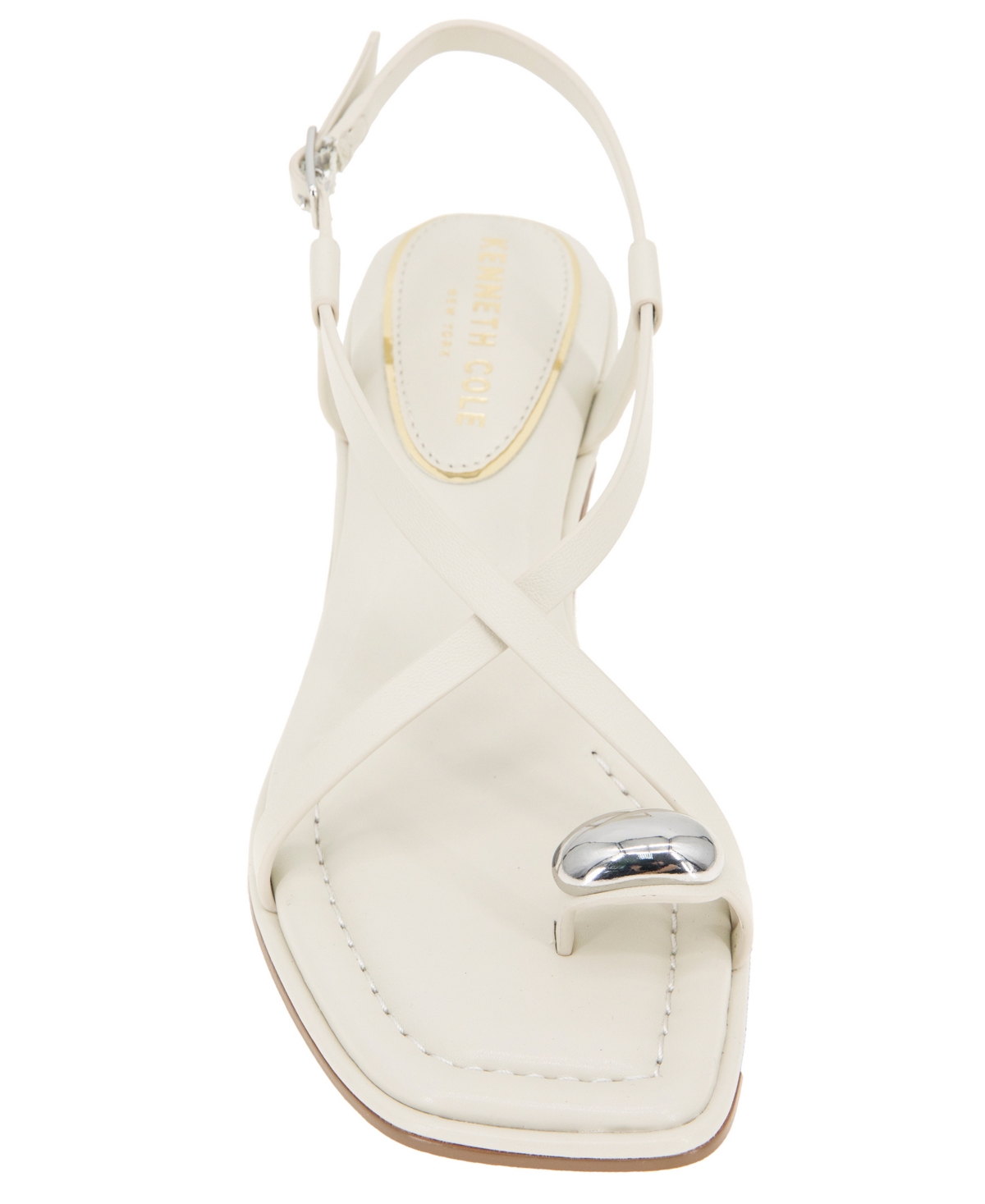 Kenneth Cole New York Women's Geala Square Toe Dress Sandals In Cream Leather