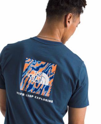 Men's Short Sleeve Core Wavy Lines Box Never Stop Exploring T-shirt