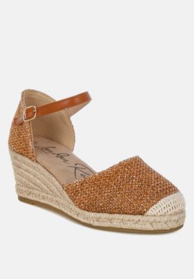 Womens Kalista Raffia Woven Wedge Sandals