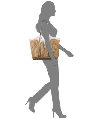 Santorini Medium Woven Straw Satchel Handbag