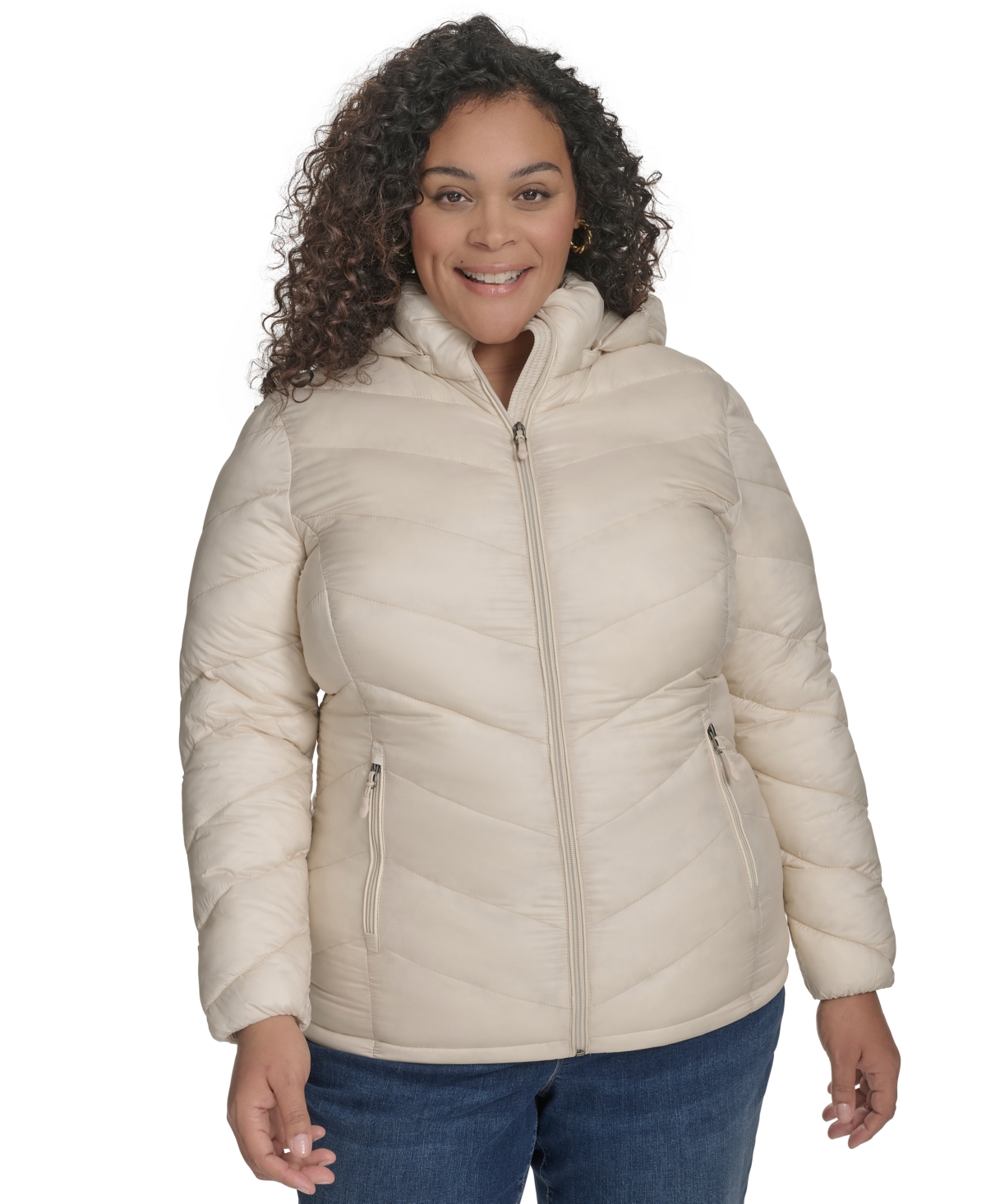 CHARTER CLUB PLUS SIZE PACKABLE HOODED PUFFER COAT, CREATED FOR MACY'S 