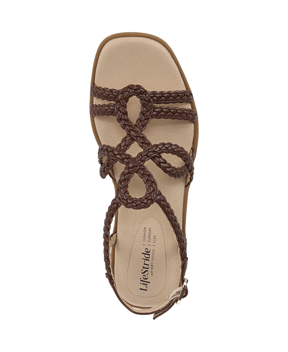 Shop Lifestride Women's Reagan Open Square Toe Strappy Slingback Sandals In Cocoa Brown Faux Leather