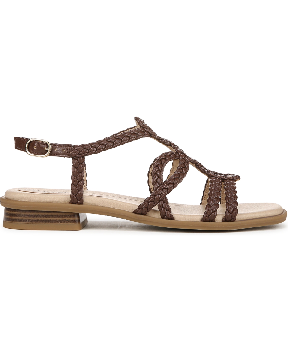 Shop Lifestride Women's Reagan Open Square Toe Strappy Slingback Sandals In Cocoa Brown Faux Leather