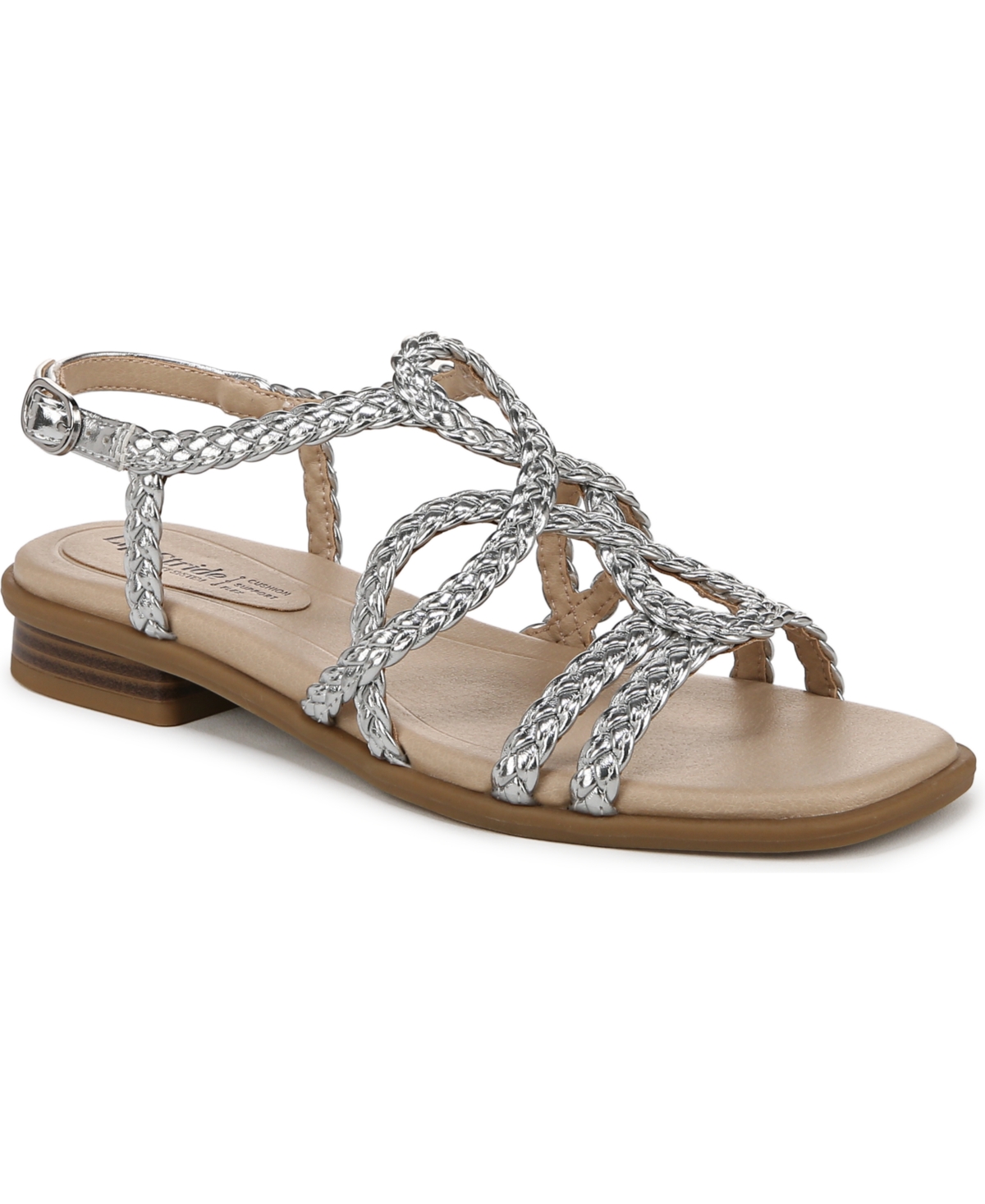 LIFESTRIDE WOMEN'S REAGAN OPEN SQUARE TOE STRAPPY SLINGBACK SANDALS 
