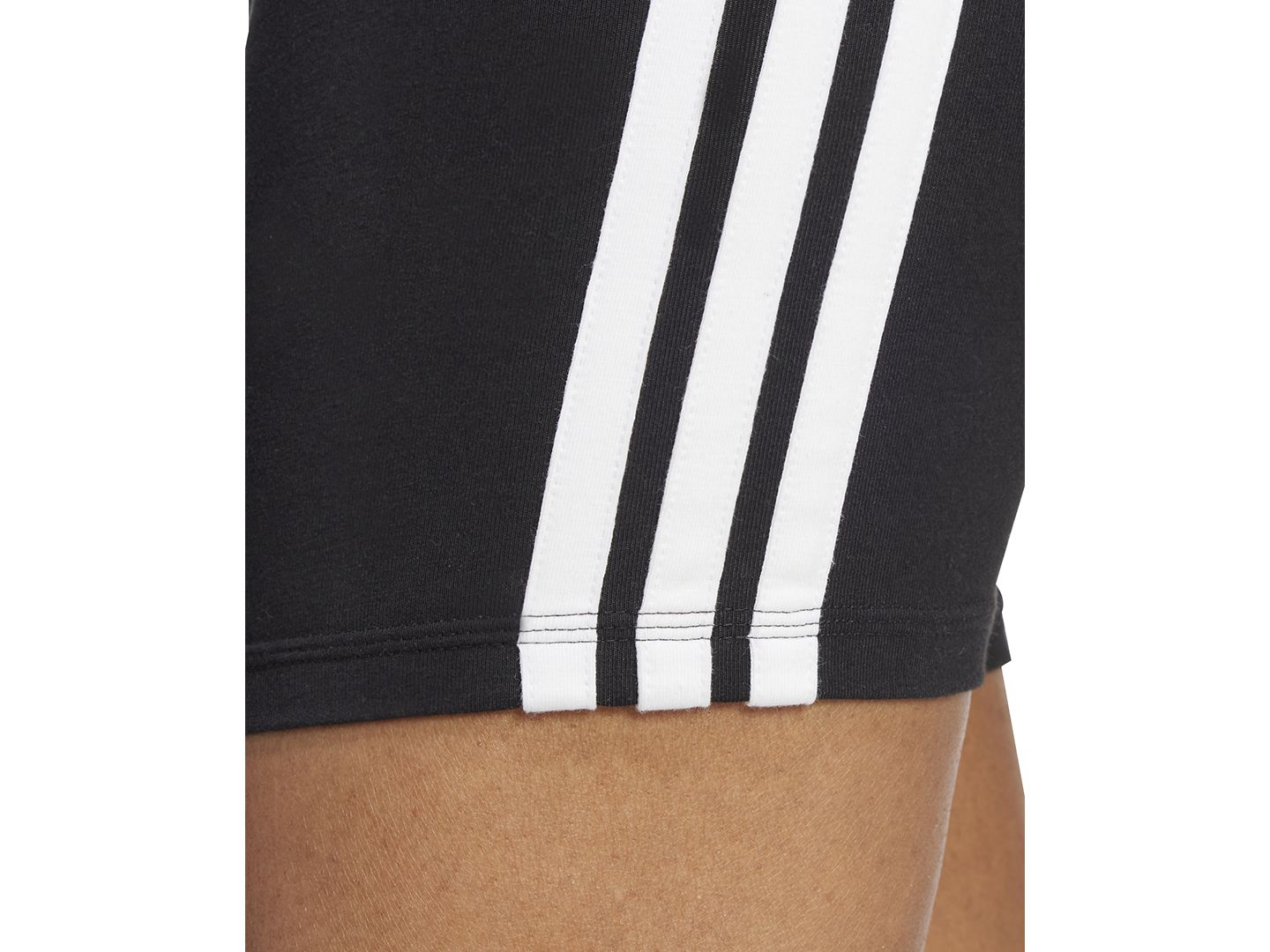 Женские шорты adidas Essentials 3-Stripe High-Rise Bike Shorts, цвет: Чёрный / Белый — фото 4
