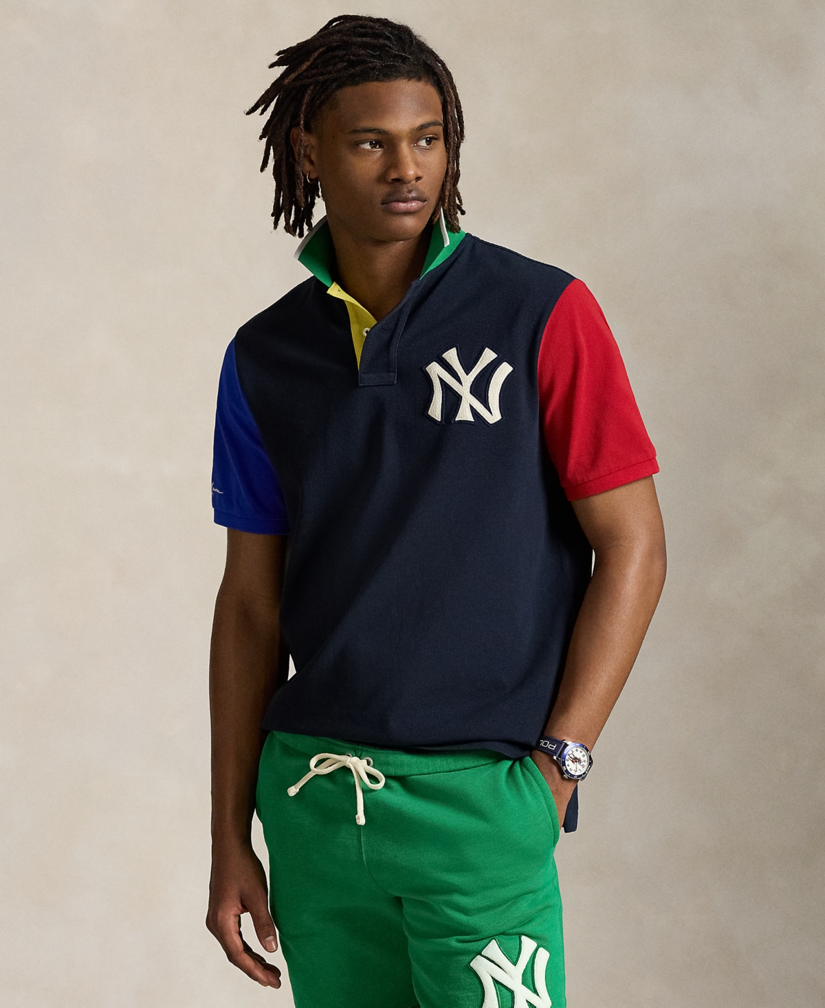 Polo Ralph Lauren Unisex Yankees Polo Shirt In Aviator Navy Multi