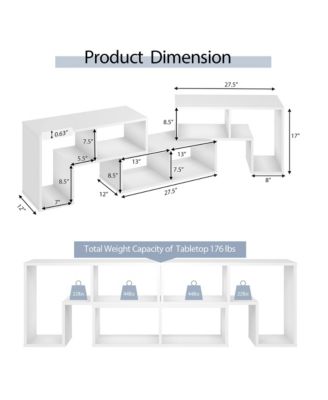 3 Pieces TV Console Stand Modern Entertainment Center Storage Bookcase