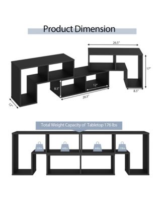 3 Pieces TV Console Stand Modern Entertainment Center Storage Bookcase
