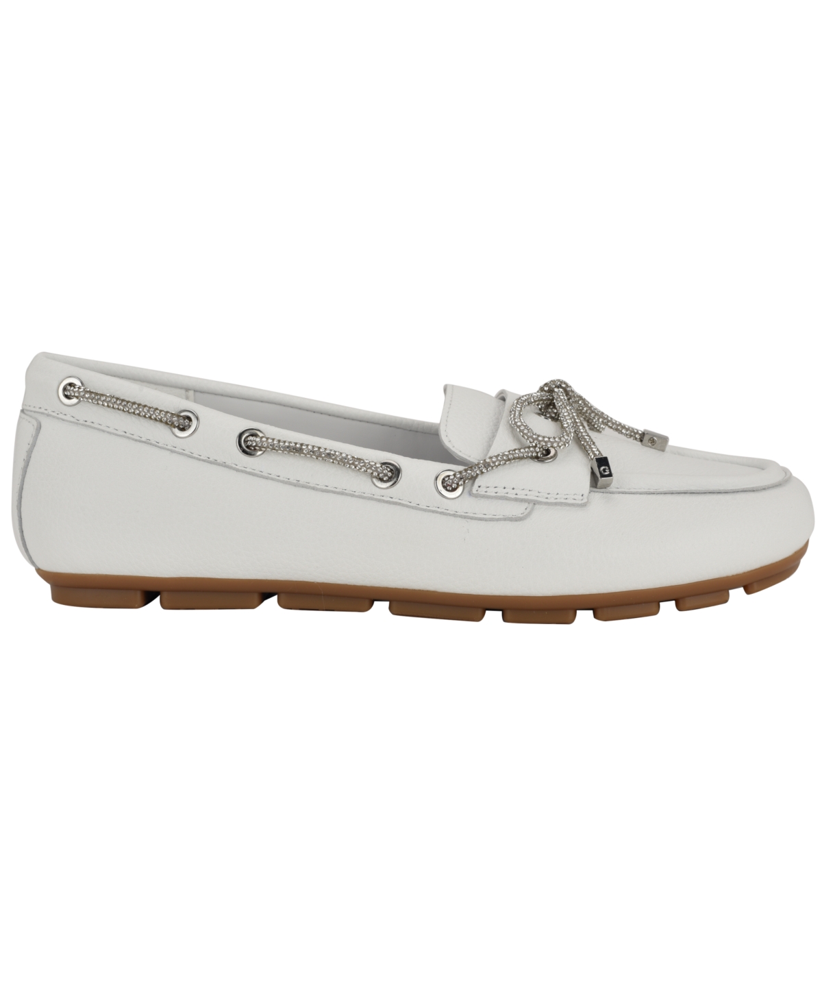 Guess Lavonta Boat Shoe In White Leather