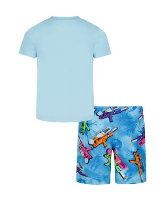 Little and Toddler Boys 2-Piece Classic Soaker Short Sleeve T-Shirt and Volley Shorts Set