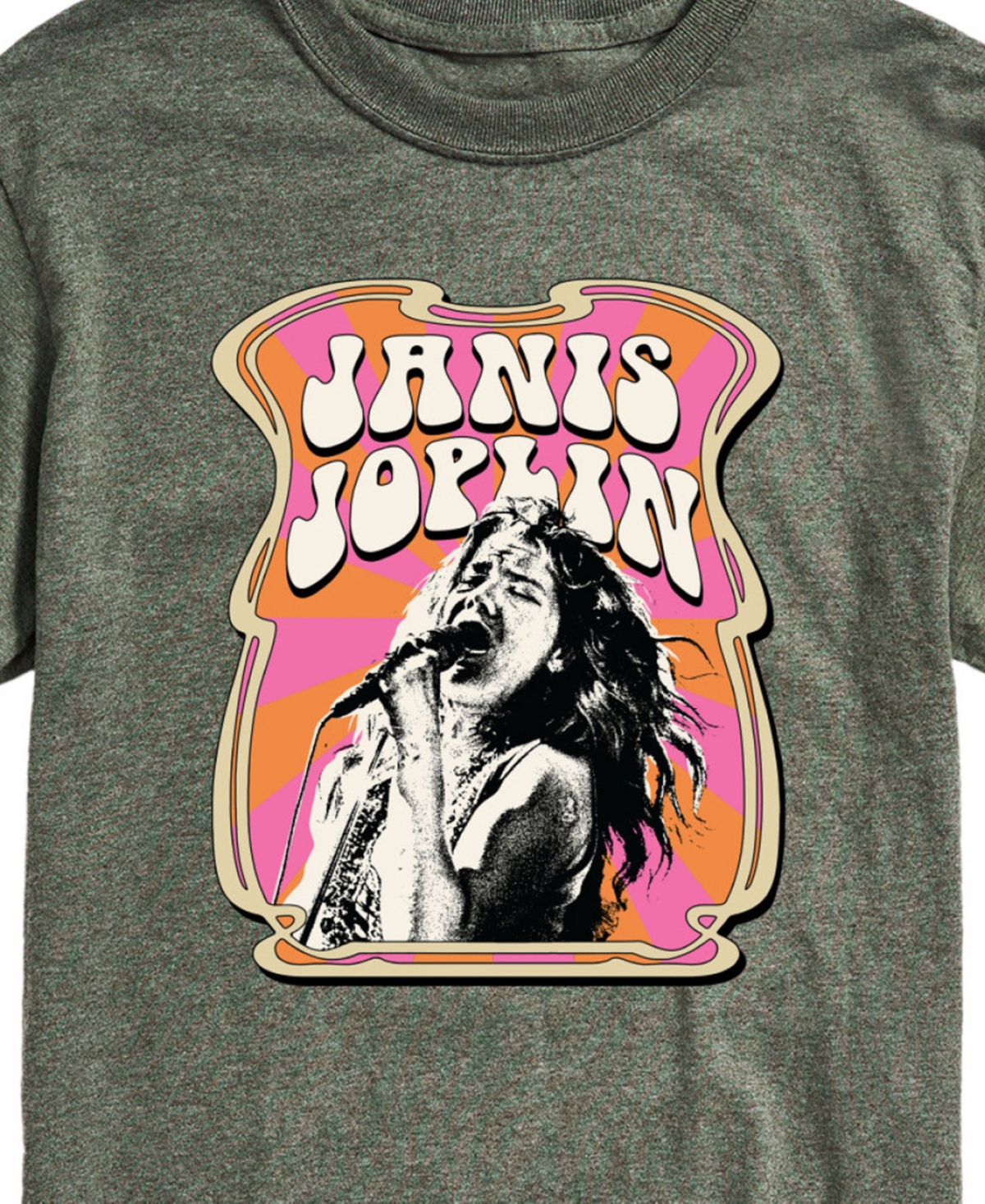 Airwaves Men's Janis Joplin Short Sleeve T-shirt In Green