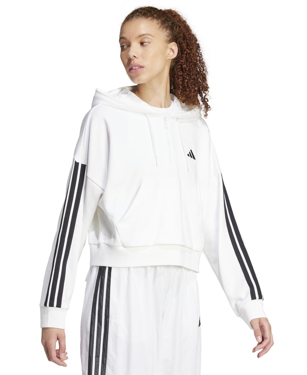 Adidas Originals Women's The Essentials Relaxed Hooded Track Jacket In White