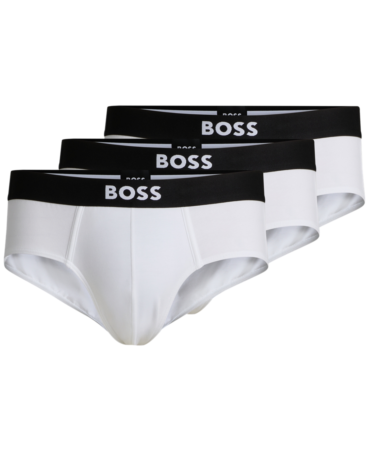 Hugo Boss Men's One Hip Briefs, 3-pack In White