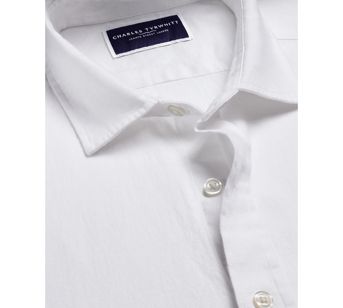 Shop Charles Tyrwhitt Men's Slim Fit Long Sleeve Linen Button-front Shirt