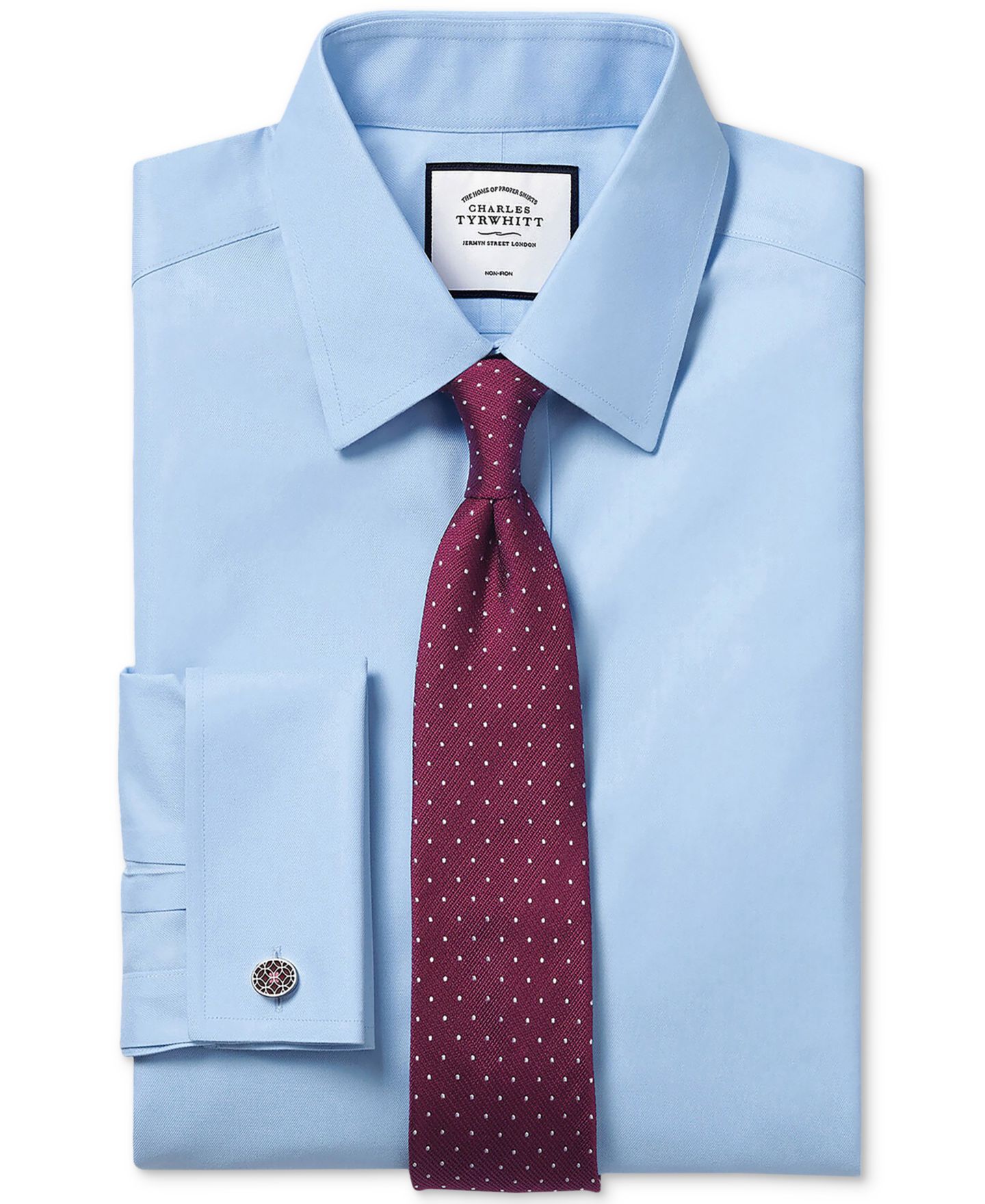 Мужская рубашка Charles Tyrwhitt Slim-Fit Dress Shirt, цвет: Синий — фото 4