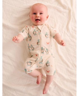 Baby Boy and Baby Girl Short Sleeve 2 Pack Zip Coverall