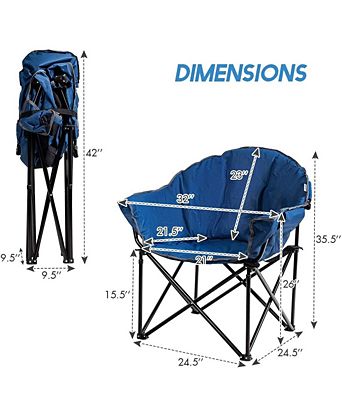 Folding Camping Moon Padded Chair with Carrying Bag