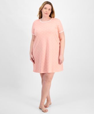 Charter Club - Plus Size Printed Short-Sleeve Sleepshirt