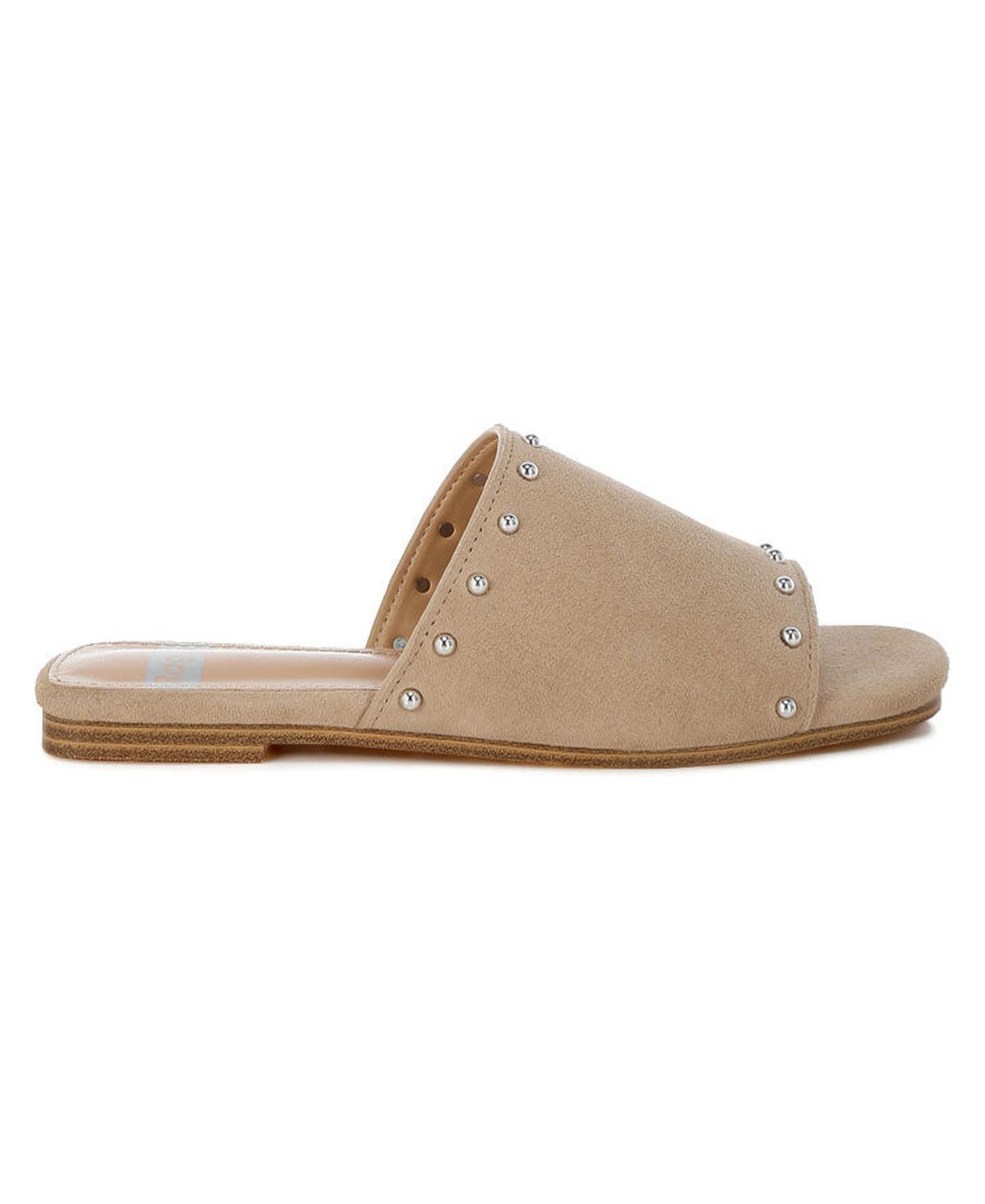 Женские балетки Rag & Co Odalia Soft Suede Leather Studded Flats, цвет: Светлый бежевый — фото 1