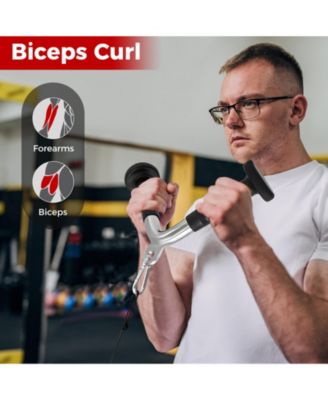 4-Piece Cable Machine Attachment Set for Home Gym