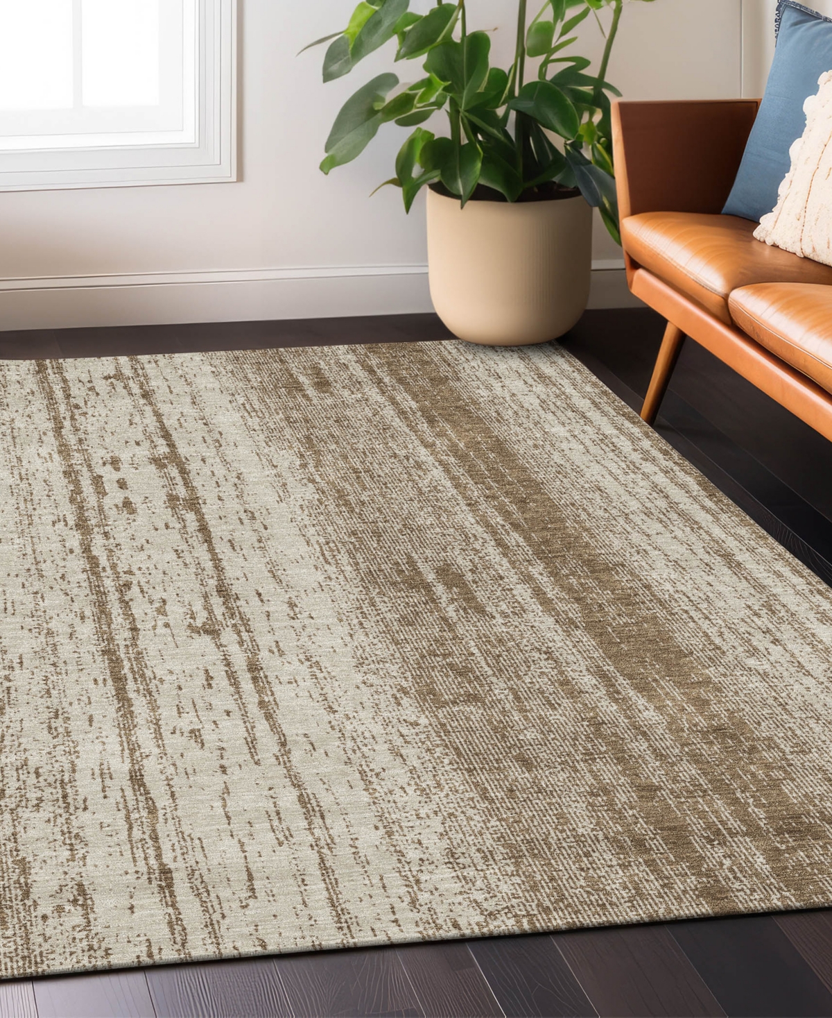 Addison Chantille Machine Washable Acn861 9'x12' Area Rug In Brown