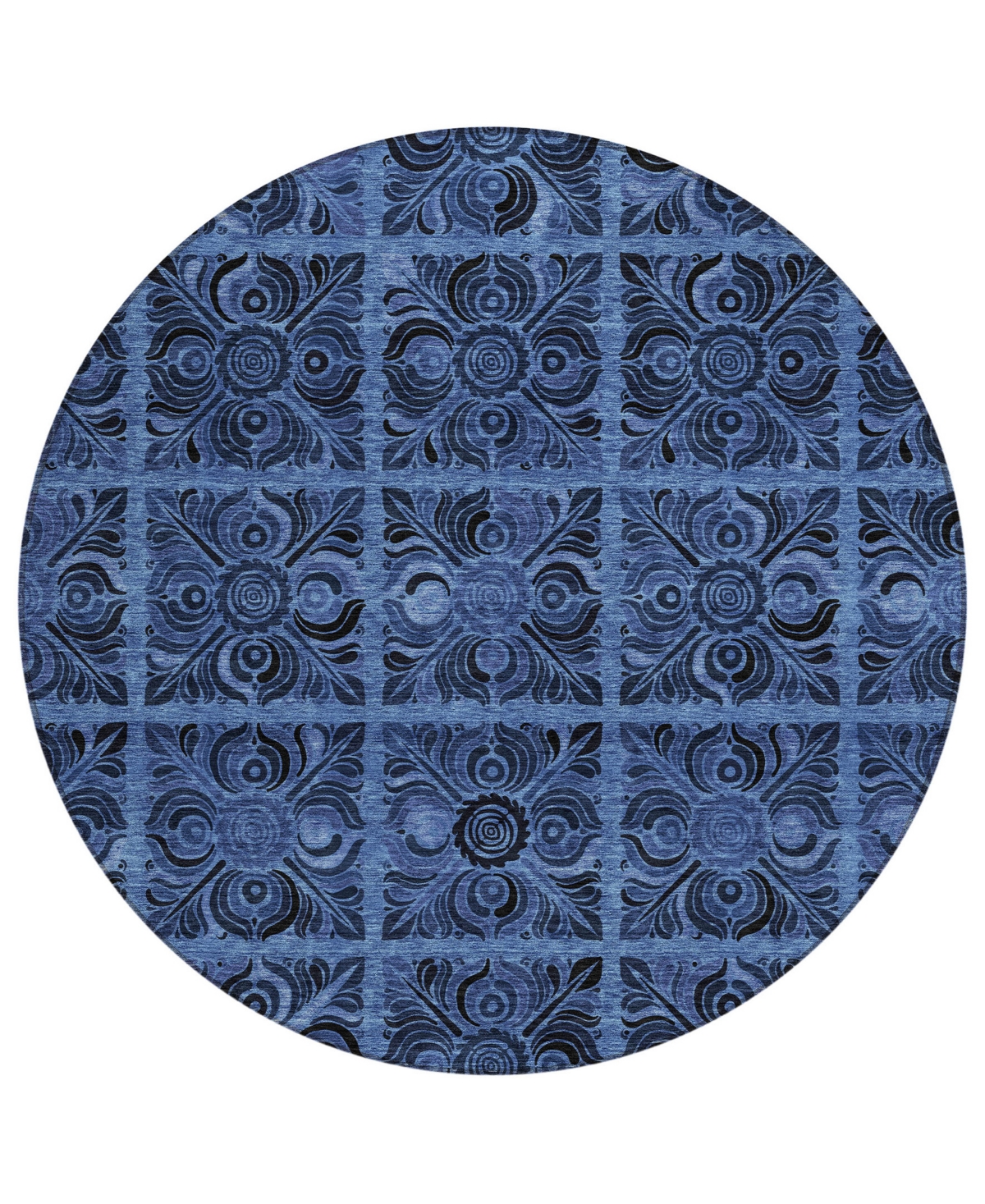 Addison Chantille Acn853 8'x8' Round Area Rug In Denim