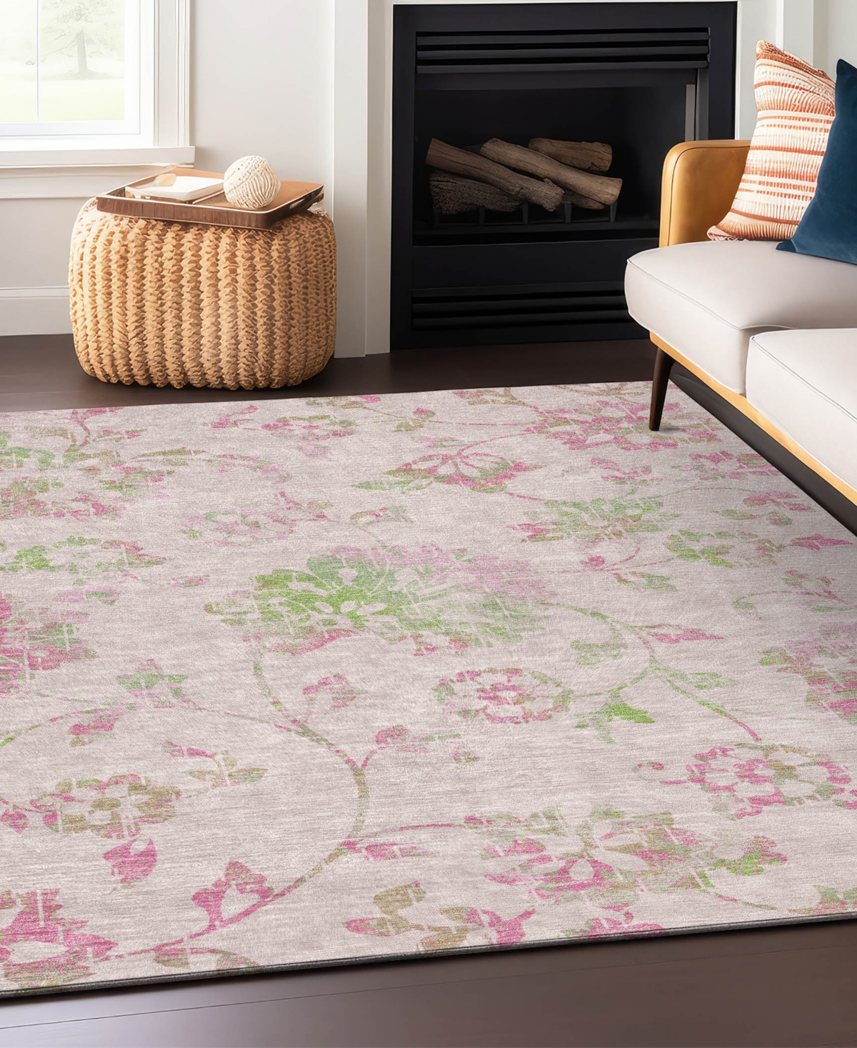 Addison Chantille Acn856 5'x7'6" Area Rug In Pink