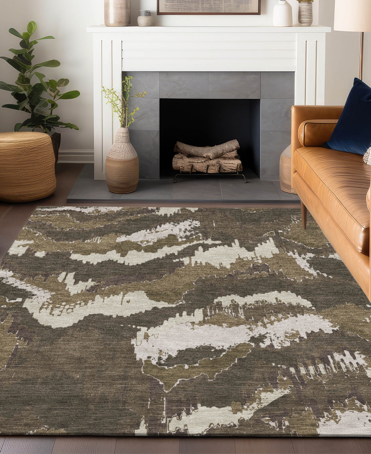 Addison Chantille Machine Washable Acn865 2'6"x3'10" Area Rug In Brown