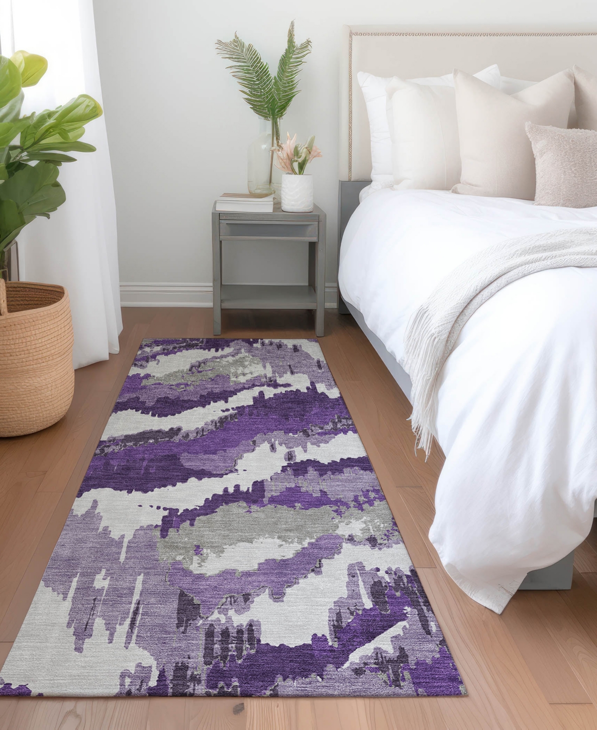 Addison Chantille Acn865 2'3"x7'6" Runner Area Rug In Purple