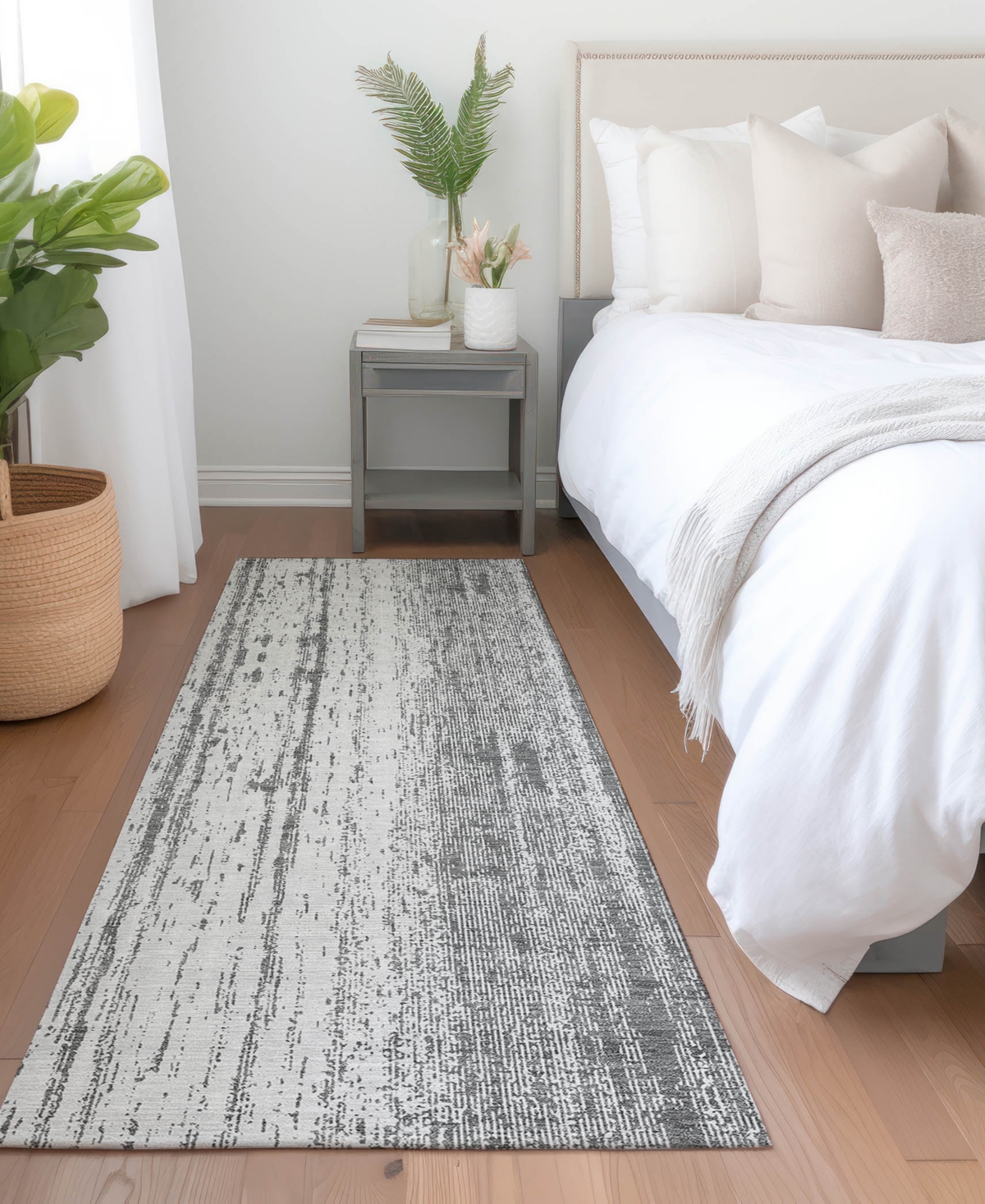 Addison Chantille Machine Washable Acn861 2'3"x7'6" Runner Area Rug In Gray