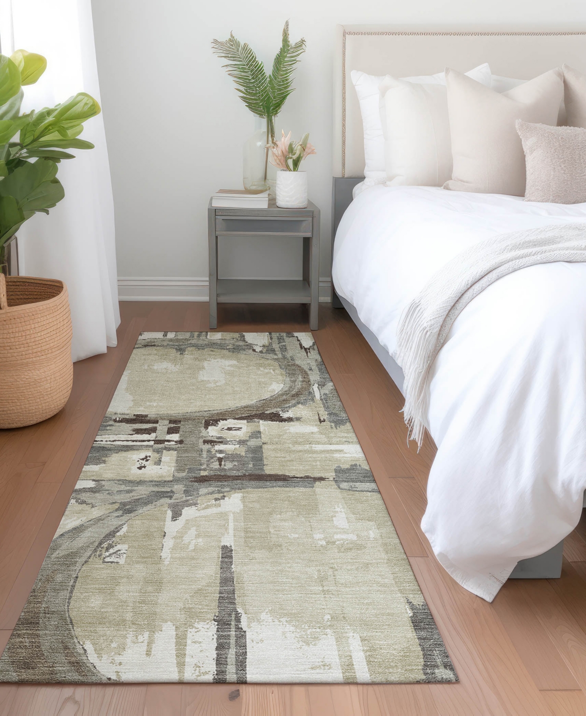 Addison Chantille Acn855 2'3"x7'6" Runner Area Rug In Tan