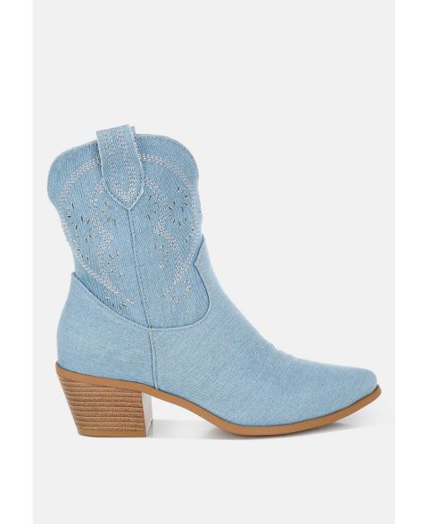 Женские ботинки London Rag Women's Nigara Cut Out Detail Denim Cowboy Boots