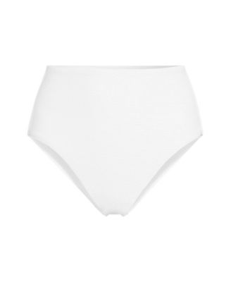 Women's Chlorine Resistant Ottoman Rib High Waisted Bikini Bottoms