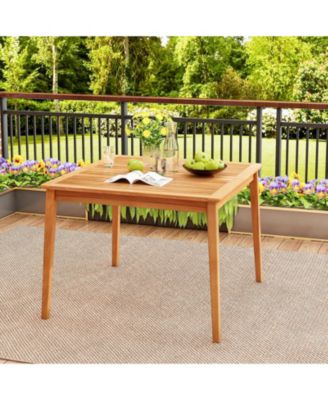 Acacia Wood Dining Square Bistro Table with Umbrella Hole