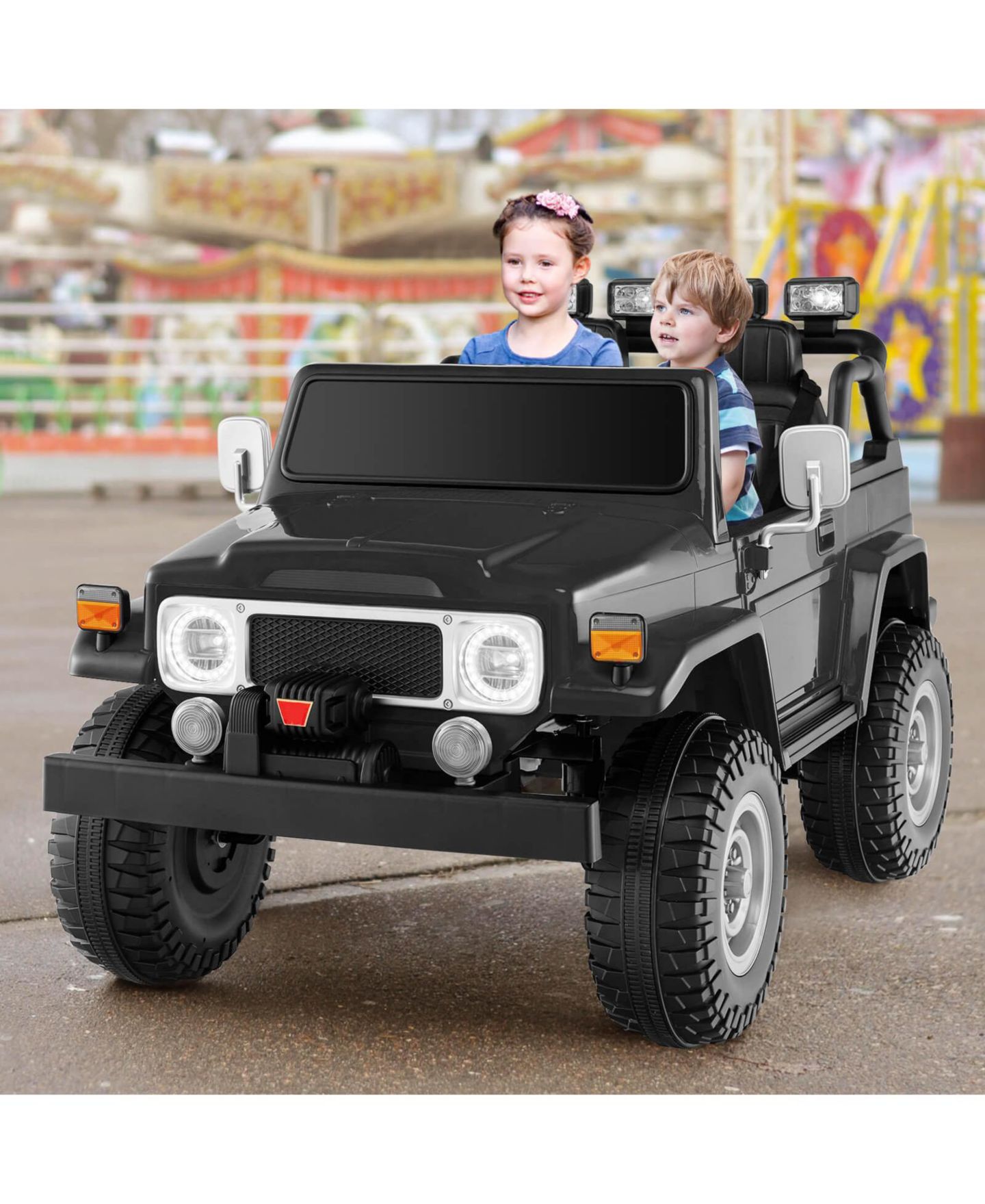 Детская игрушка Slickblue Toyota FJ40 2-Seat Ride-On Car with 2.4G Remote Control, 3–8 лет, цвет: Чёрный — фото 2