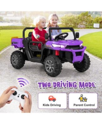 12V Kids Ride On Truck Car with Remote Control and 2 Seaters