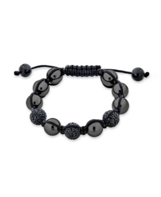 Pave Crystal Ball Beads Bracelet Cord String