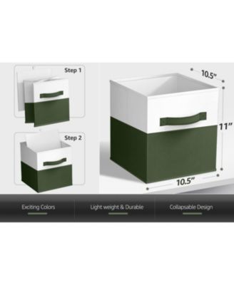 6 Pack 11" Two Tone Foldable Storage Cubes with Handles - Perfect for clothes, toys, books, linens, and more