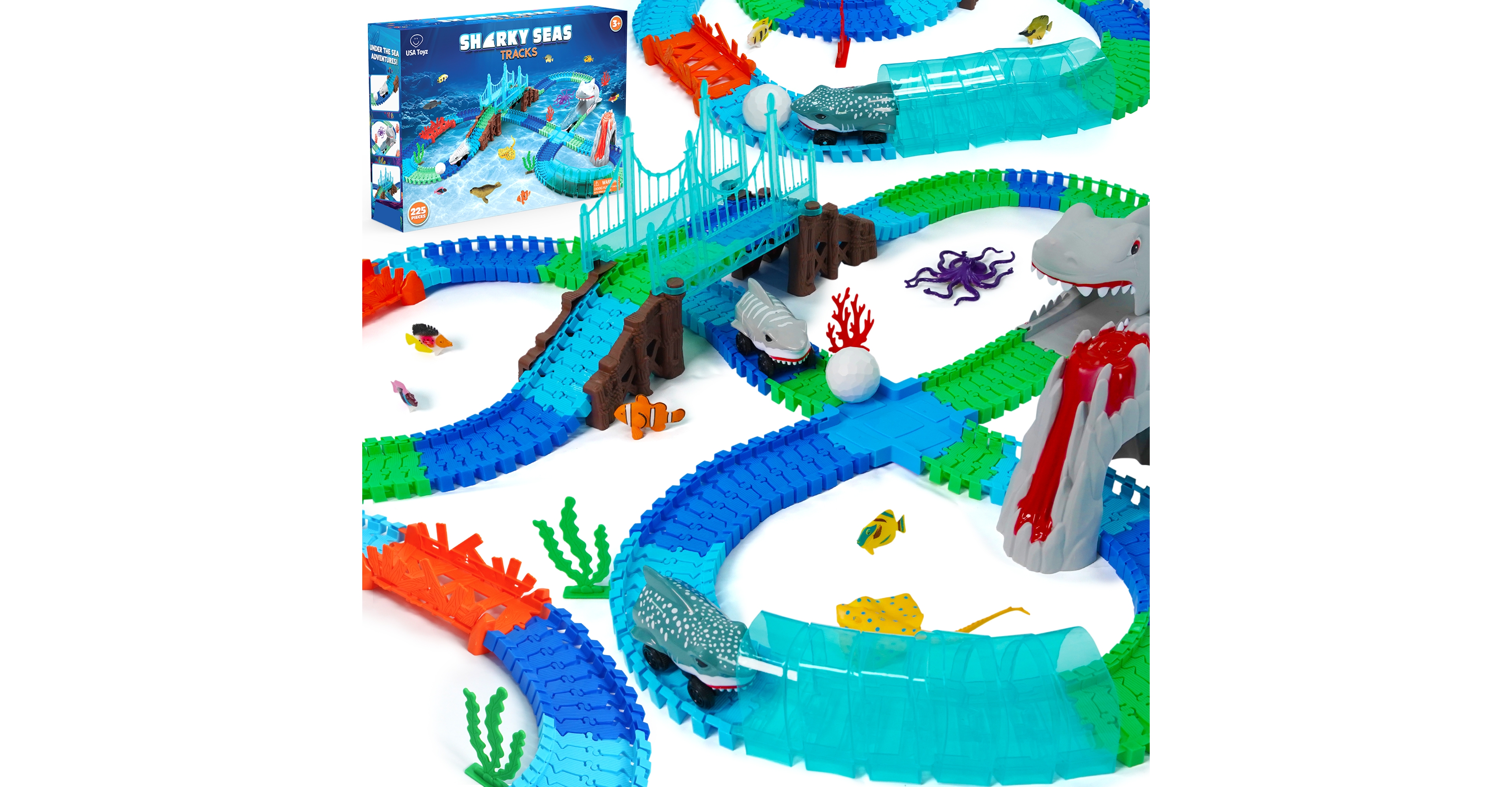 Usa Toyz Shark Car Seas Tracks Playset