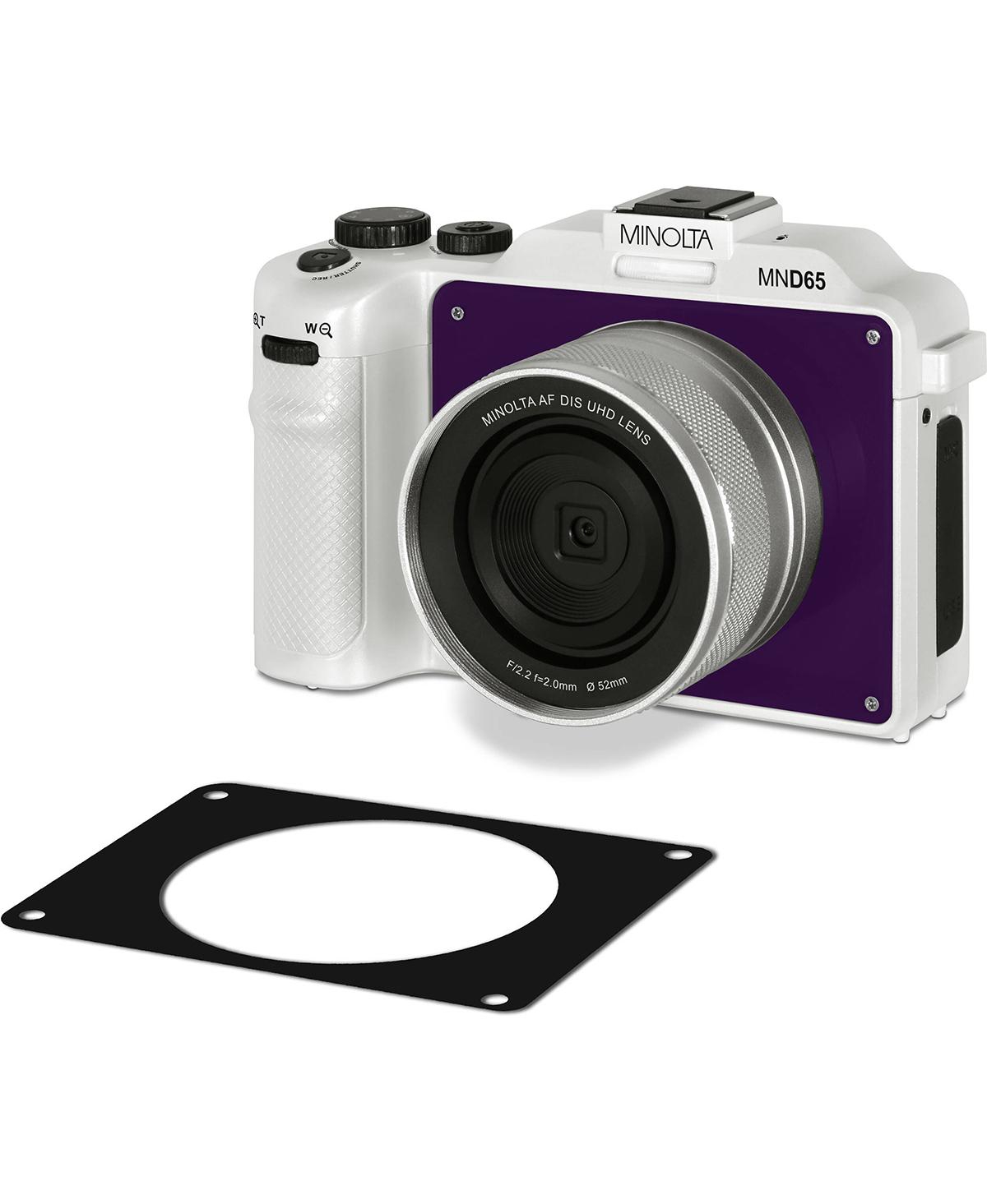 Minolta Minolta MND65 Selfie Shot Digital Camera, White with Purple Faceplate