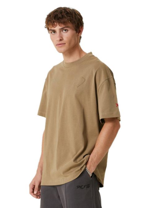 Мужская футболка PCFG Cotton With Emboss Detail, цвет: Коричневый