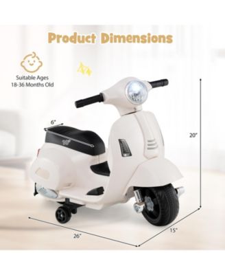 Kids Ride on Motorcycle Licensed Vespa with LED Headlight and Horn Sound