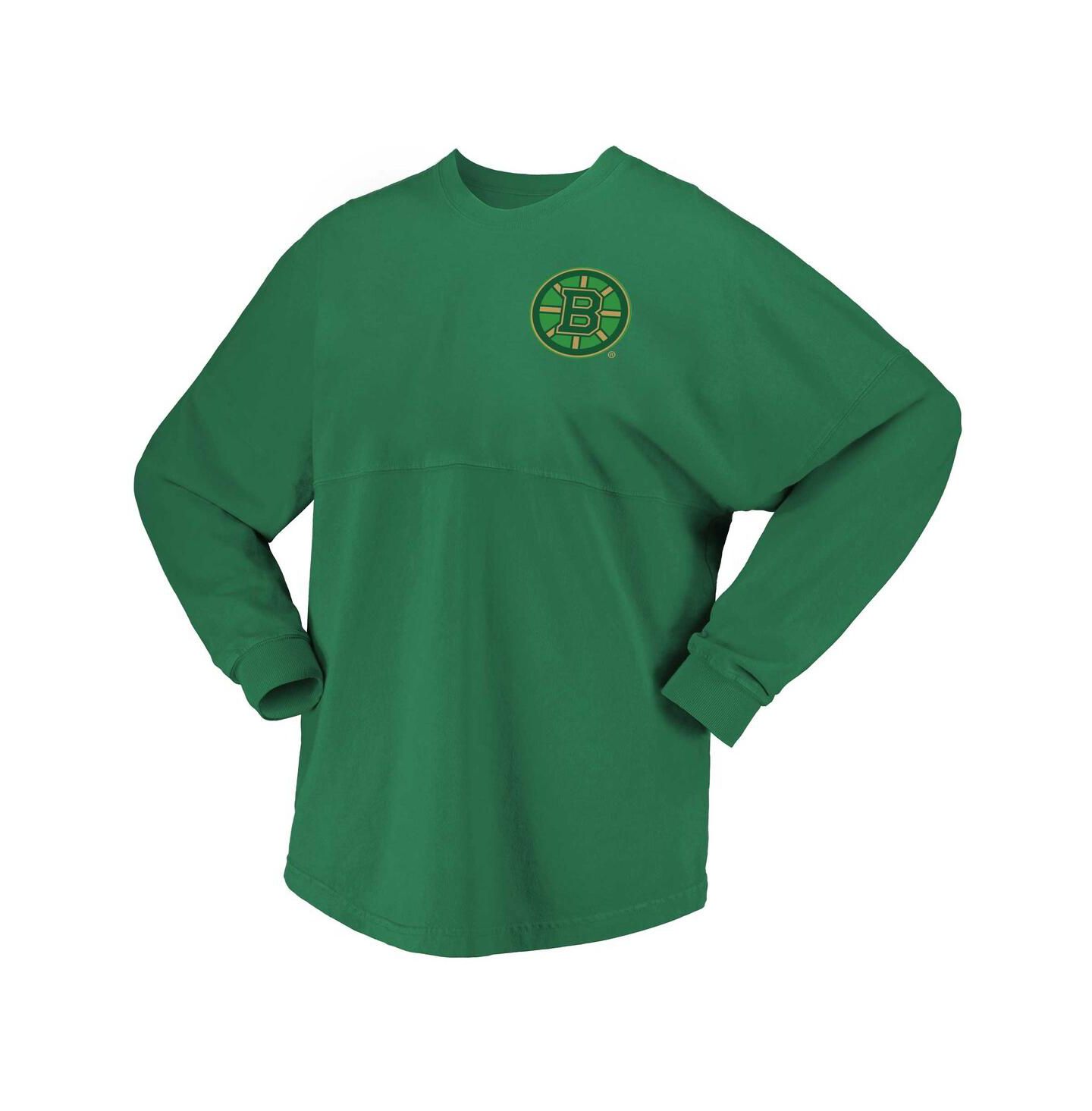Женская футболка Fanatics Kelly Green Boston Bruins St. Patrick's Day Spirit Jersey — фото 3