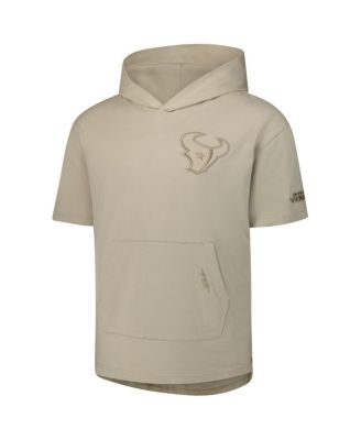 Men's Tan Houston Texans Neutrals Capsule Short Sleeve Pullover Hoodie