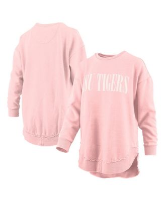 Pressbox - Women's Light Pink LSU Tigers Poncho Fleece Pullover Sweatshirt