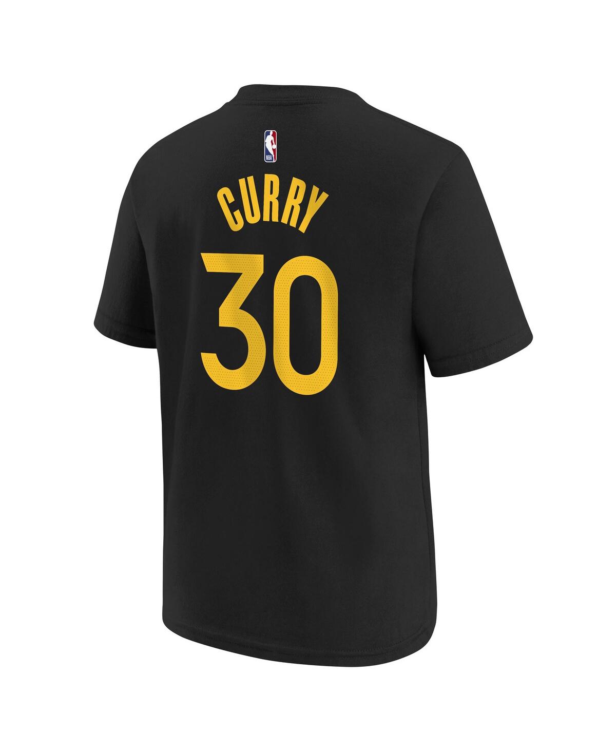 Jordan Big Boys And Girls Stephen Curry Black Golden State Warriors Statement Name Number T-shirt In Black