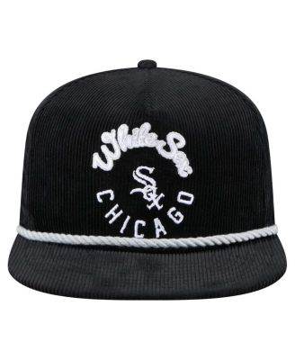 Men's Black Chicago White Sox Full Circle Corduroy&nbsp;Golfer Adjustable Hat