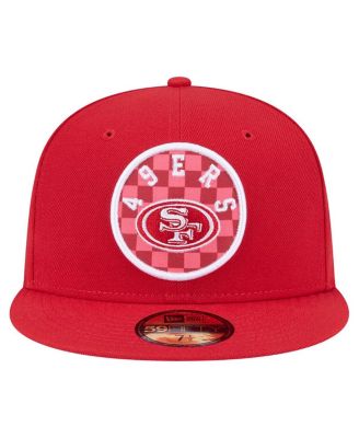 Men's Scarlet San Francisco 49ers Checkered 59FIFTY Fitted Hat