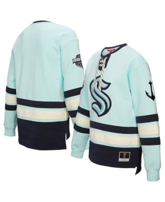 Mitchell & Ness - Women's Light Blue Seattle Kraken Heritage Lace-Up Pullover Sweatshirt