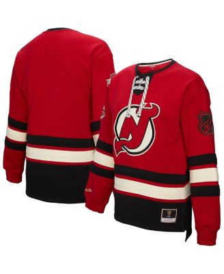 Women's Red New Jersey Devils Heritage Lace-Up Pullover Sweatshirt